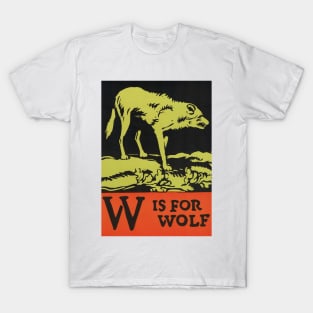 W is for Wolf  ABC Designed and Cut on Wood by CB Falls T-Shirt